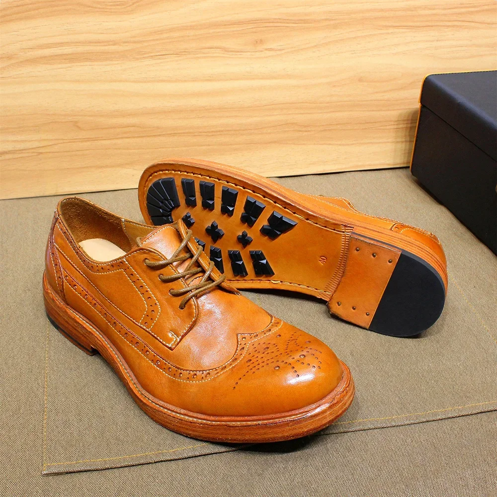 Freshova™ FRS20806 Goodyear Handmade Waterproof Calfskin Derby Shoes – Genuine Leather Sole Comfortable Casual Footwear 3