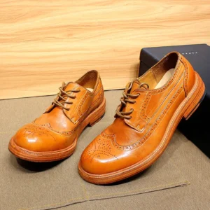 Freshova™ FRS20806 Goodyear Handmade Waterproof Calfskin Derby Shoes – Genuine Leather Sole Comfortable Casual Footwear 1