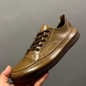 Freshova™ Men’s Genuine Cow Leather Casual Lace-Up Shoes – Breathable Spring/Autumn Essential Leather 1