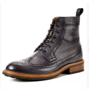 Freshova™ Men’s Genuine Cow Leather Knee-High Riding Boots – Winter Equestrian Lace-Upnkle Men Boots 1