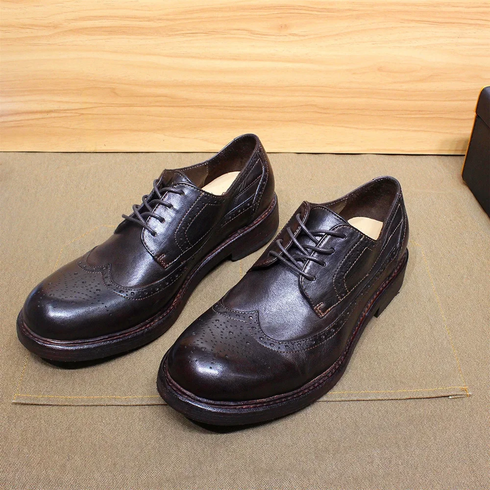 Freshova™ FRS20806 Goodyear Handmade Waterproof Calfskin Derby Shoes – Genuine Leather Sole Comfortable Casual Footwear 4