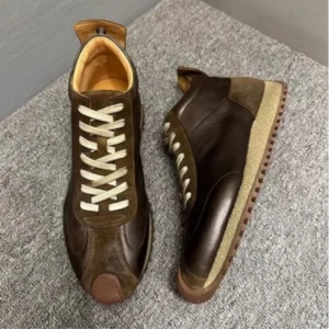 Men's High Top lightweight comfortable cowhide casual trendy men's shoes Men Casual Sneakers 1