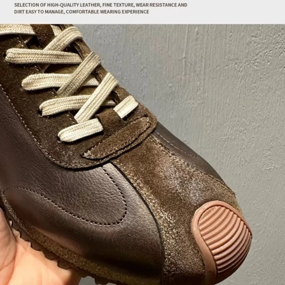 Men's High Top lightweight comfortable cowhide casual trendy men's shoes Men Casual Sneakers 4