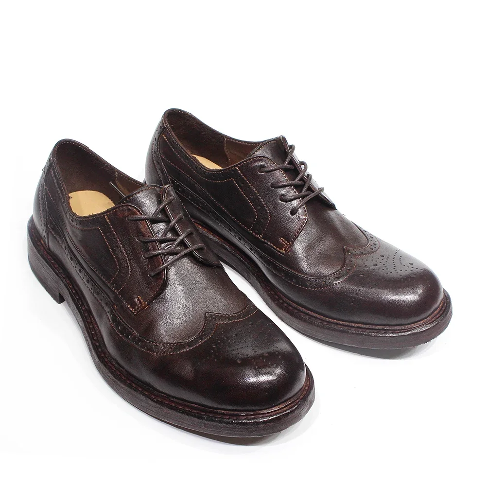 Freshova™ FRS20806 Goodyear Handmade Waterproof Calfskin Derby Shoes – Genuine Leather Sole Comfortable Casual Footwear 6