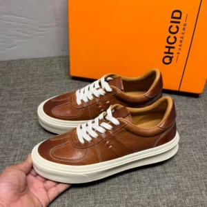 Freshova™ Men’s Genuine Cow Leather Casual Lace-Up Shoes – Breathable Spring & Autumn Comfort 1