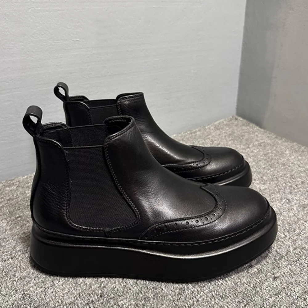 Freshova™ Men’s Genuine Leather Chelsea Boots – Handmade British Style Ankle Boots (FRS25078) 5