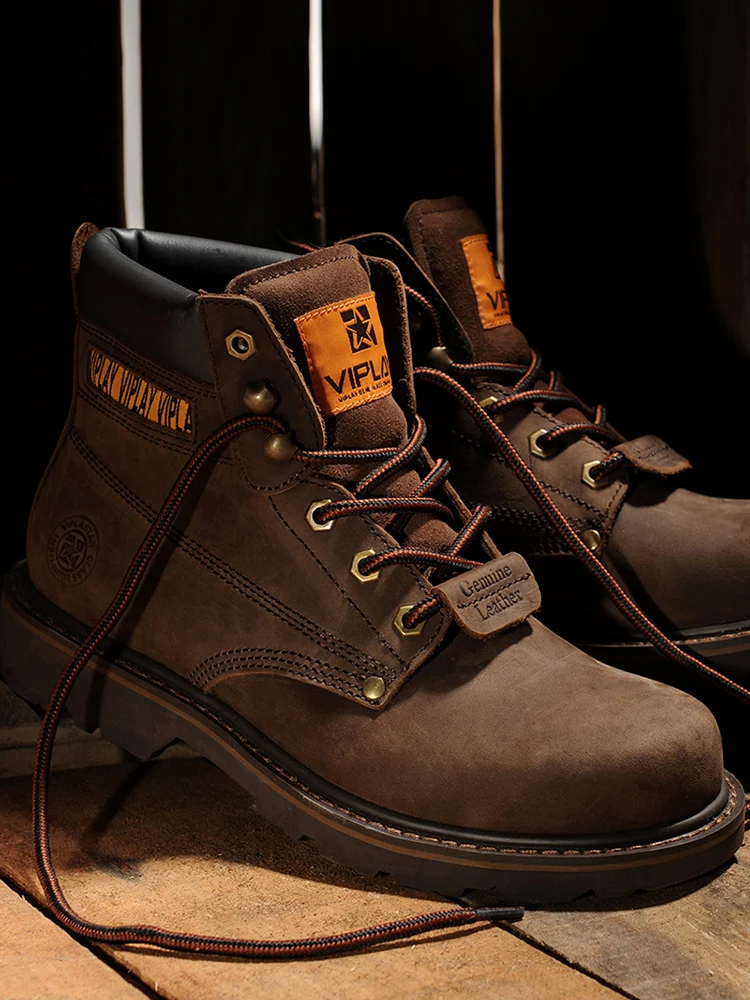 Freshova™ FRS20216 Men’s Genuine Cow Leather Work & Safety Boots – Handmade Ankle Lace-Up Boots 5