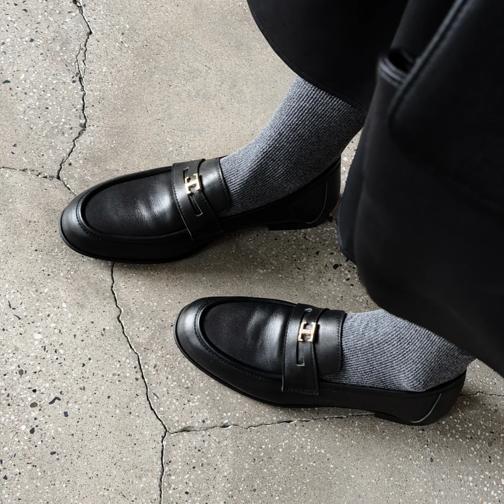 Freshova™ Women’s Horsehair Leather Loafers – Elegant Office Lady Flats Timeless Leather Shoes