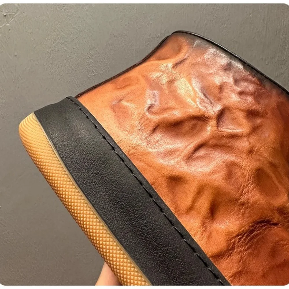 Freshova™ Handmade British Style Leather Ankle Boots – Men’s Patchwork Lace-Up Quality Superior Men's Footwear 5