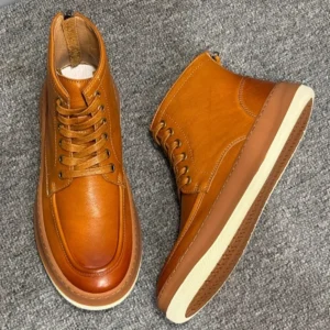 Freshova™ Men’s Genuine Leather Zip Ankle Boots – Classic Round Toe Casual Boots (FRS21008) 1