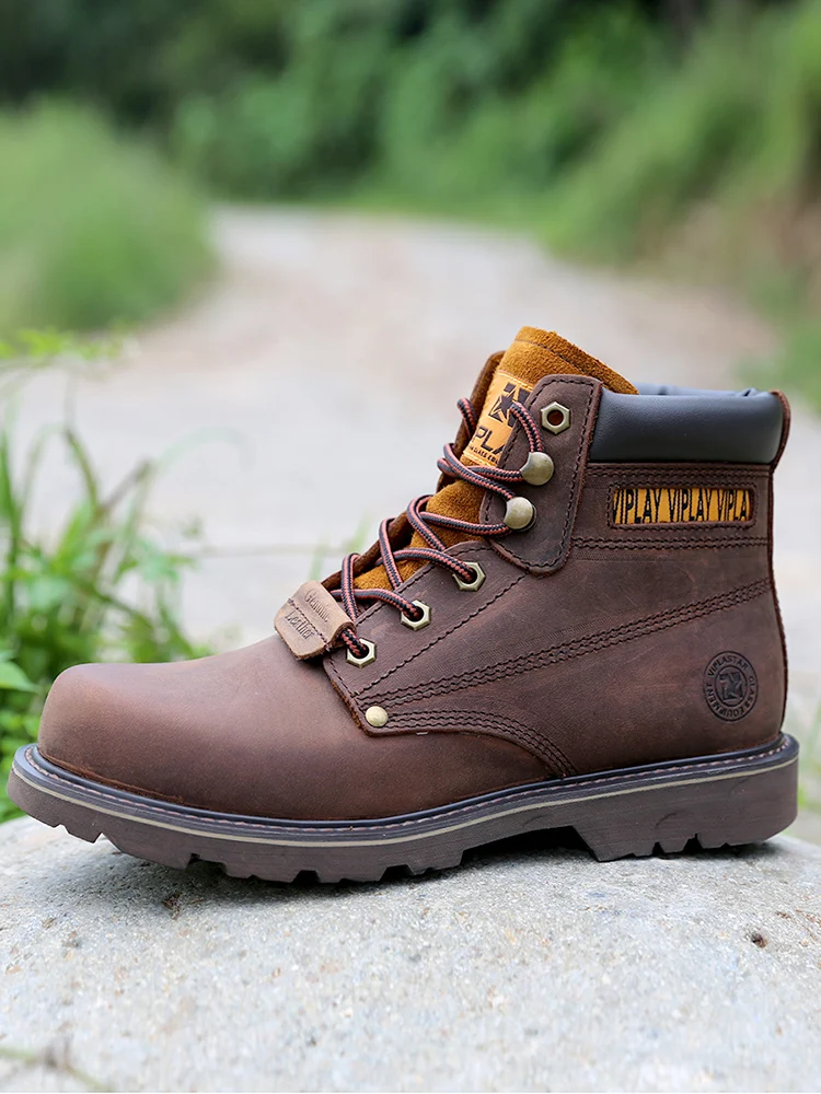 Freshova™ FRS20216 Men’s Genuine Cow Leather Work & Safety Boots – Handmade Ankle Lace-Up Boots 6