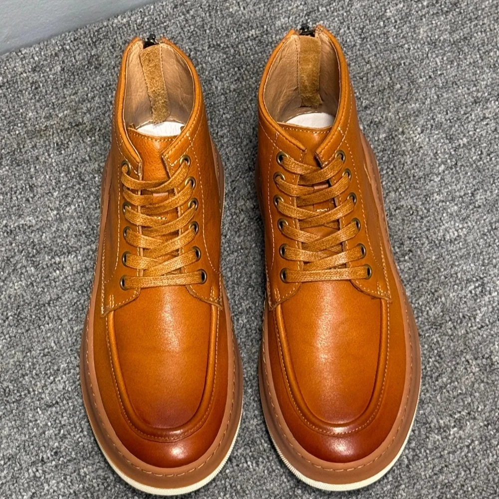 Freshova™ Men’s Genuine Leather Zip Ankle Boots – Classic Round Toe Casual Boots (FRS21008) 2