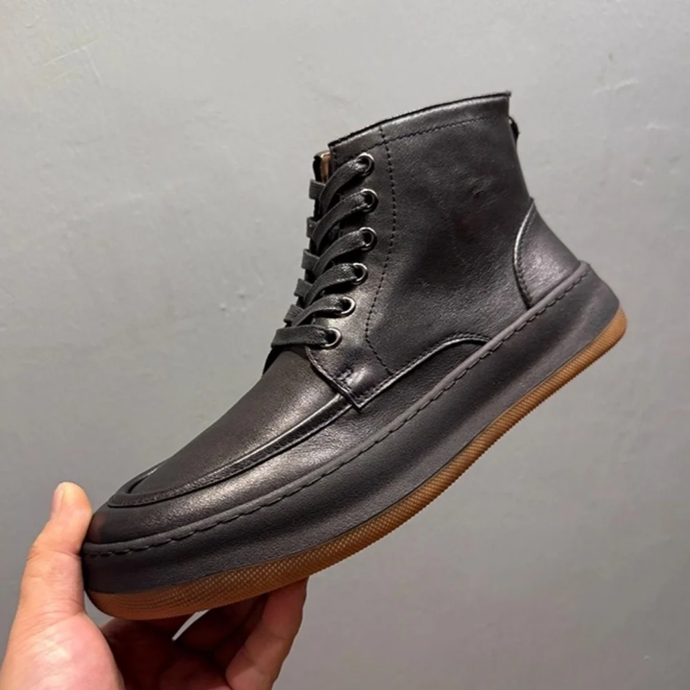 Freshova™ Men’s Genuine Leather Zip Ankle Boots – Classic Round Toe Casual Boots (FRS21008) 5