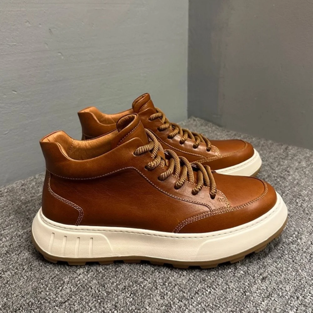 Freshova™ Men’s Handmade Genuine Leather Lace-Up Ankle Boots – Classic Casual Style (FRS20015) 2