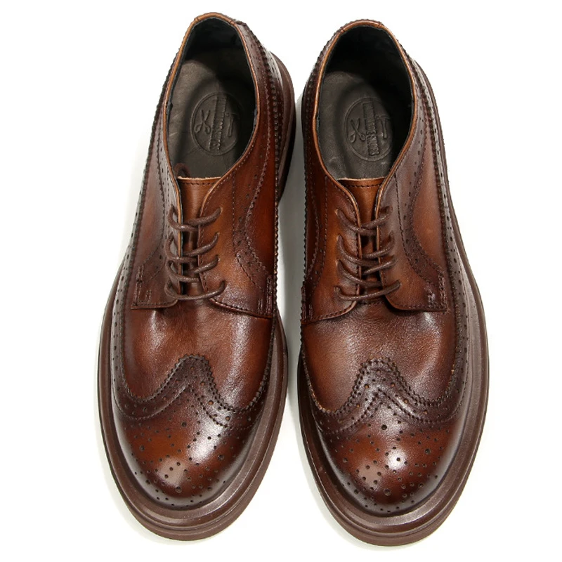 Freshova™ Men’s Genuine Leather Brogue Shoes – Waterproof Lace-Up Smart Casual Footwear Men Leather Shoes 3