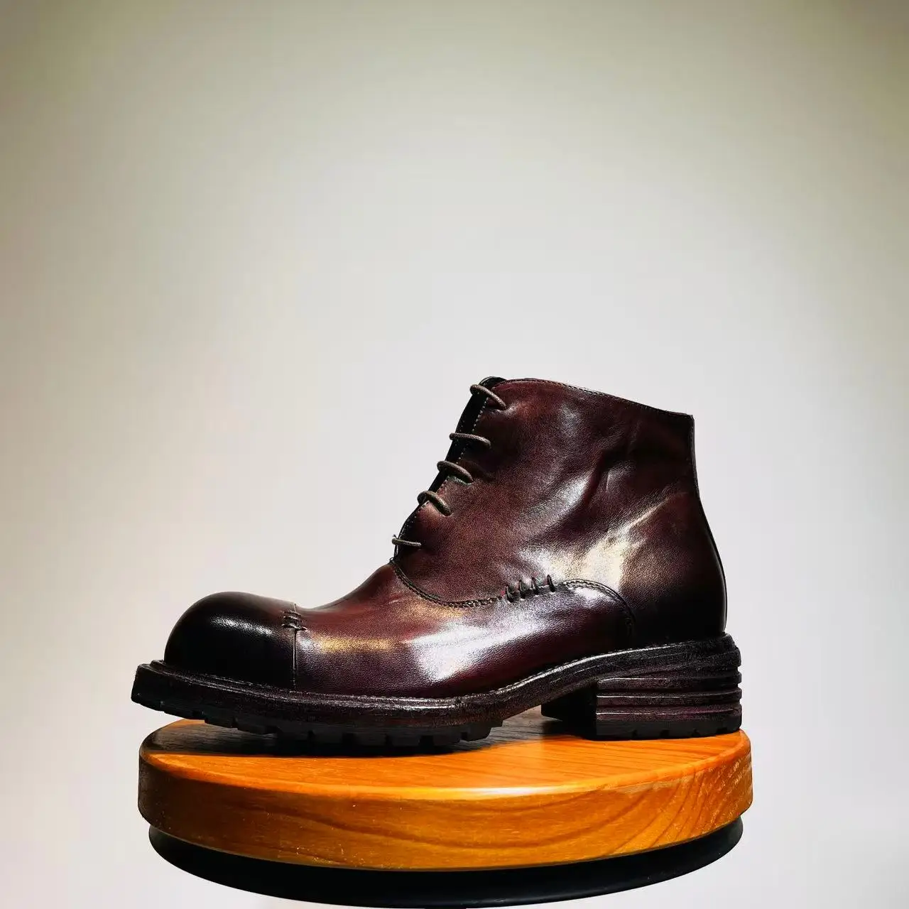 British Style Men's Boots Retro Genuine Leather Ankle Boots Classic Formal Casual High Top Shoes P35D50 3