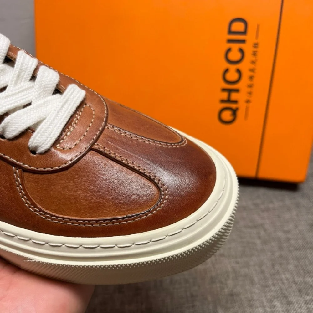 Freshova™ Men’s Genuine Cow Leather Casual Lace-Up Shoes – Breathable Spring & Autumn Comfort 2