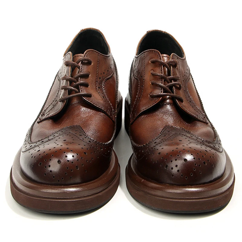 Freshova™ Men’s Genuine Leather Brogue Shoes – Waterproof Lace-Up Smart Casual Footwear Men Leather Shoes 2