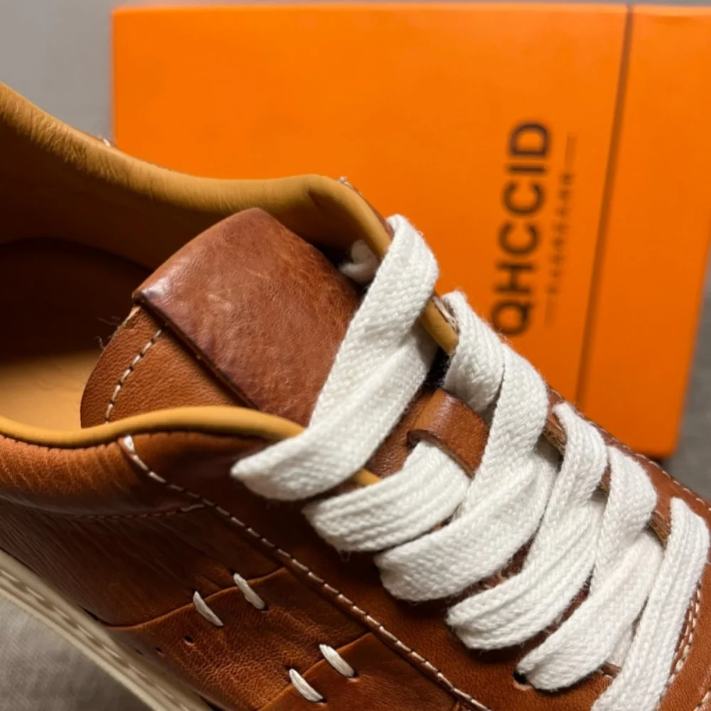 Freshova™ Men’s Genuine Cow Leather Casual Lace-Up Shoes – Breathable Spring & Autumn Comfort 3