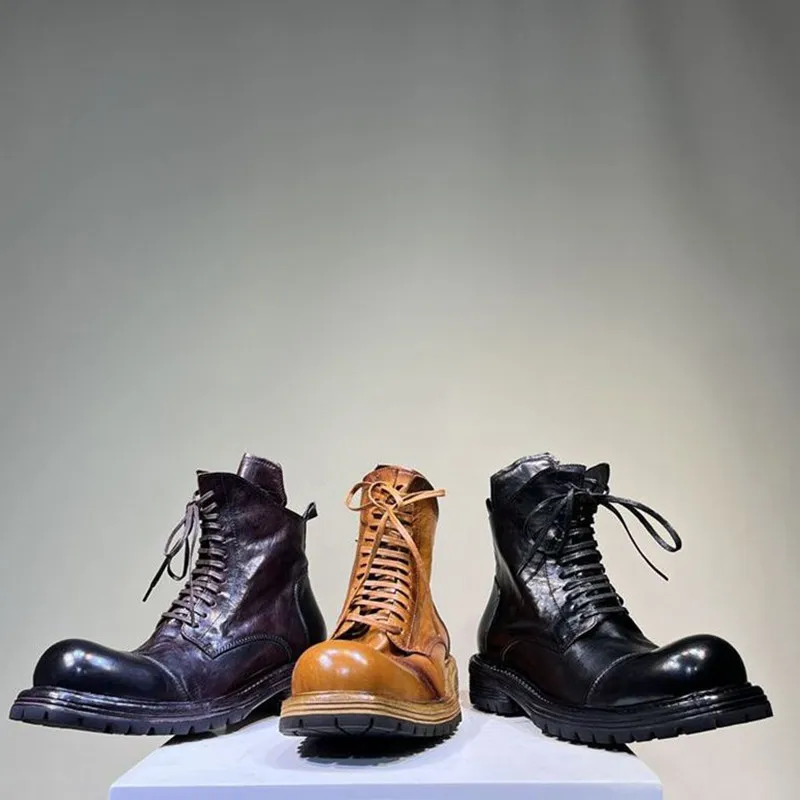 Freshova™ Men’s Genuine Leather Walking Shoes – Height Increasing Lace-Up Comfort Shoes 6