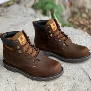 Freshova™ FRS20216 Men’s Genuine Cow Leather Work & Safety Boots – Handmade Ankle Lace-Up Boots 1