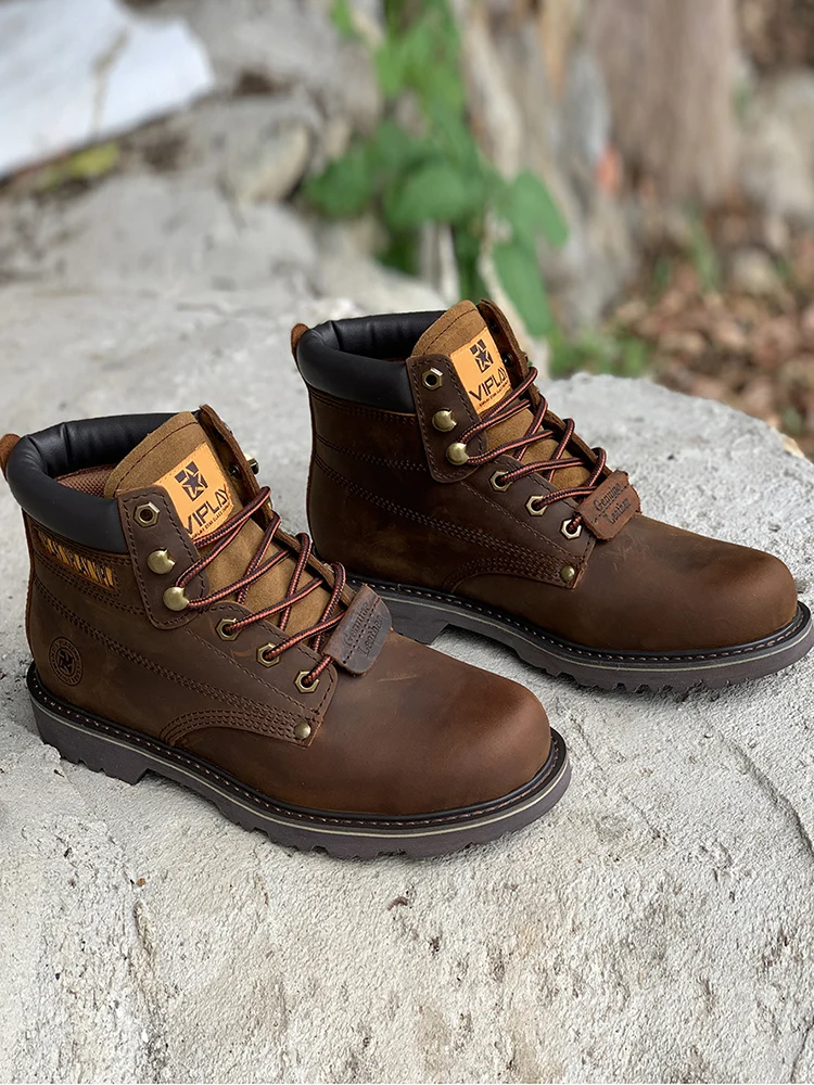 Freshova™ FRS20216 Men’s Genuine Cow Leather Work & Safety Boots – Handmade Ankle Lace-Up Boots 1