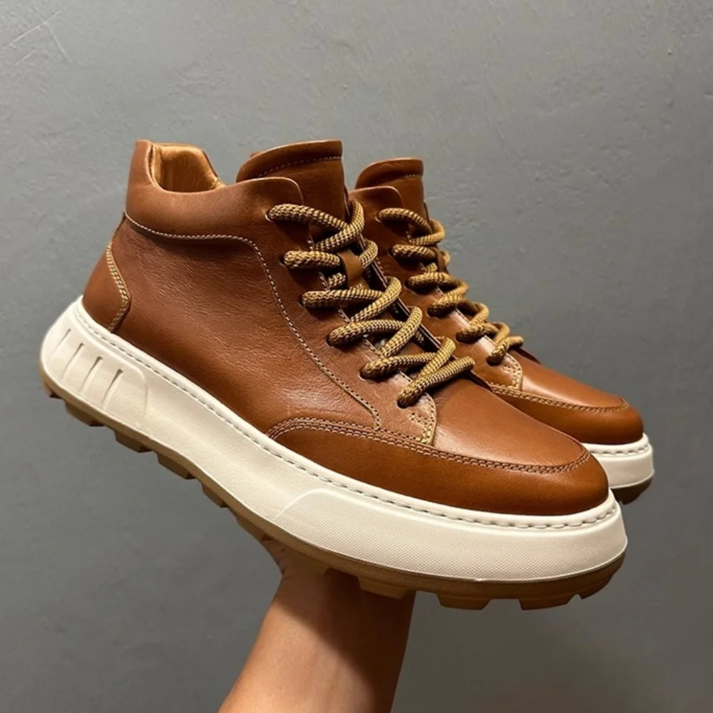 Freshova™ Men’s Handmade Genuine Leather Lace-Up Ankle Boots – Classic Casual Style (FRS20015) 1