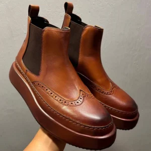 Freshova™ Men’s Genuine Leather Chelsea Boots – Handmade British Style Ankle Boots (FRS25078) 1