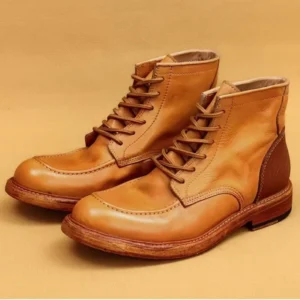 Freshova™ Genuine Leather Outdoor Ankle Boots – Handmade British Style Boots (FRS27805) 1