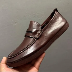 Freshova™ Men's Genuine Leather Slip-On Loafers – Premium Full Grain Leather Casual Shoes (FRS1062) 1