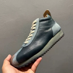 QHCCID Handmade Cow Leather High Top Shoes Comfortable Platform Sneakers Fashion Active Men's Shoes 1