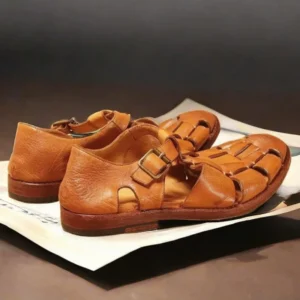 Freshova™ Men's Retro Genuine Leather Gladiator Sandals – Premium Full Grain Leather Casual Summer Footwear 1