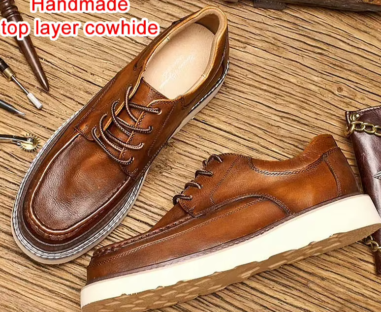 Freshova™ Men's Hand-Painted Genuine Leather Monk Strap Loafers – Premium Waterproof Dress Shoes 4