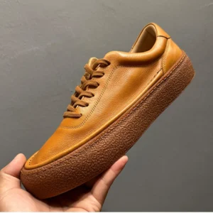 Freshova™ Men's Genuine Leather Lace-Up Casual Shoes – Premium Cow Leather Everyday Footwear 1