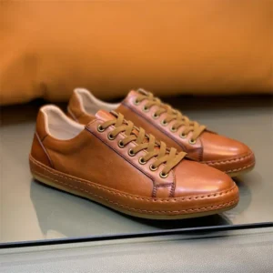 European classical Collection 2025 Premium Vintage genuine Leather Sneakers Business Casual Men\\\'s Shoes 1