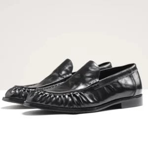 Top-layer Cowhide Hand-grip Pattern Craftsmanship Sheepskin Lining slip-on Casual Leather Shoes Man Soft Loafers Dress Shoes 1